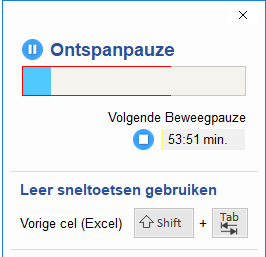 Functietoetsen in ontspanpauzes