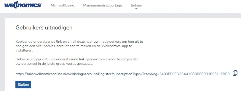 Gebruikers uitnodigen Wellbeing